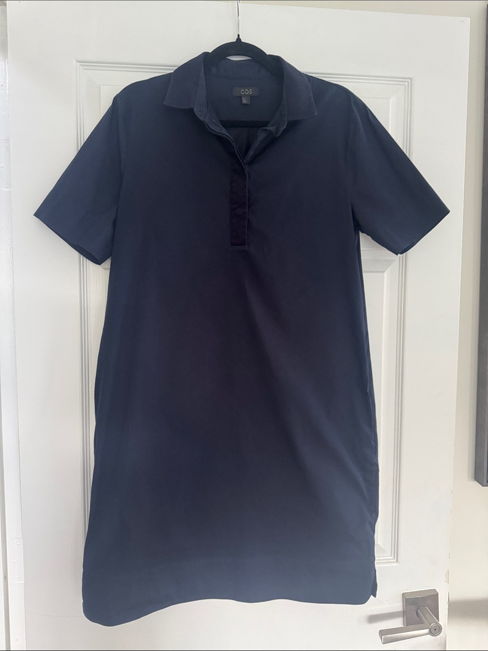 COS Navy Polo Dress with Short Sleeves - Picture 2 of 6